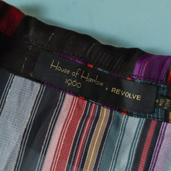 NWOT House of Harlow 1960 x Revolve Black Striped Thin Knit Blouse Size Medium - Picture 4 of 8